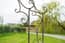 Heraldic Rusted Metal Garden Arch Trellising