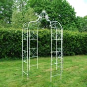 Cream vintage antiqued metal garden gazebo original product photo