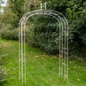 Gothic Antiqued Cream Metal Garden Arch