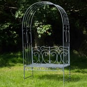 Heritage Grey Metal Arbour Bench Seat - View 2