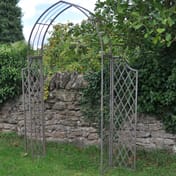 Lattice Metal Garden Arch with Side Panels - Detail View
