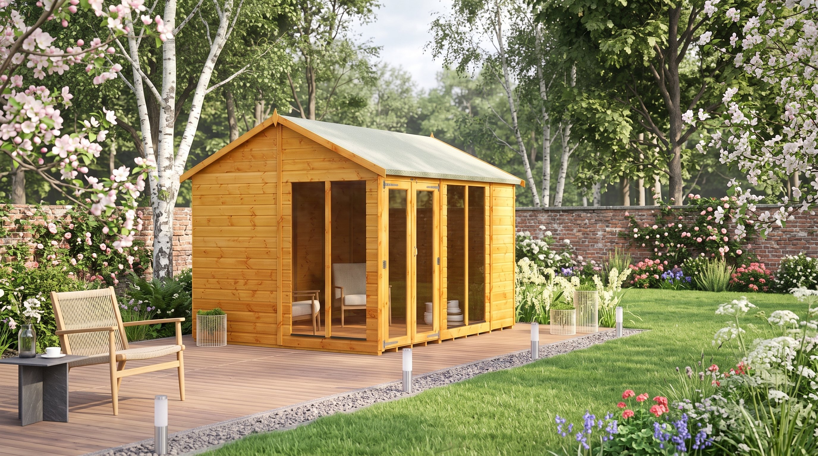 Power 10x8 Apex Summerhouse with a traditional central ridge