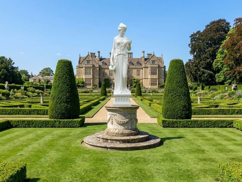 Extra Large Hebe goddess garden statue in white - classical garden statues uk