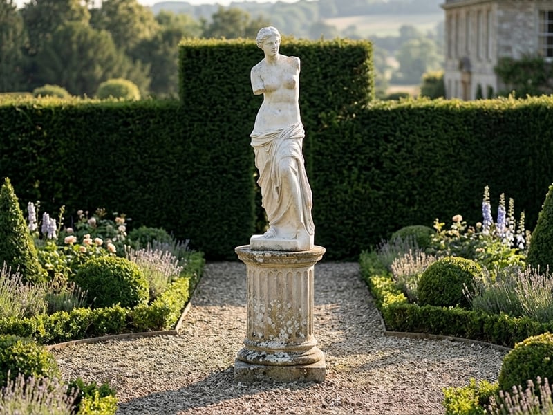 Venus De Milo garden statue in white crushed marble resin - classical garden statues uk