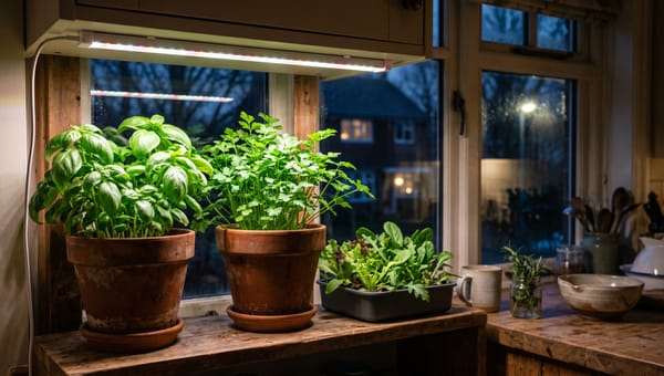 Growing Herbs and Salad Indoors All Year in the UK