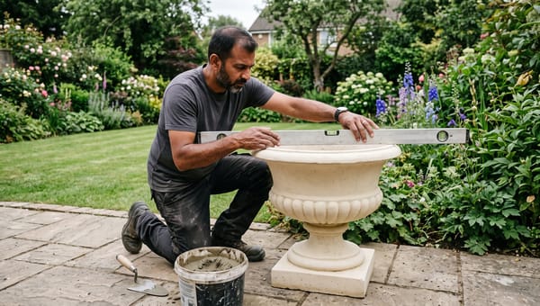How to Set and Level a Heavy Stone Statue, Urn or Pedestal