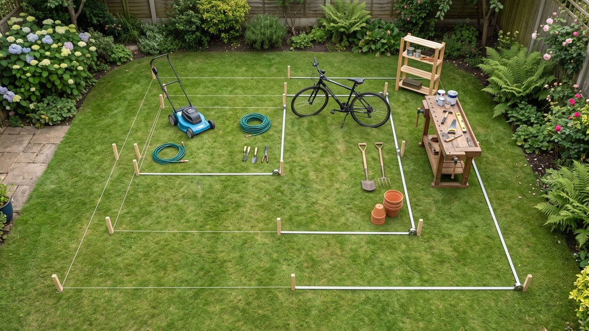 Measured 6x4, 8x6 and 10x8 garden shed floor layouts