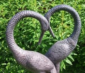 Love Cranes Bronzed Garden Ornaments Large
