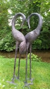 Love Cranes Bronzed Garden Statues