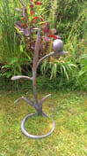 Kingfisher on Reeds Bronzed Garden Statue