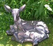 Doe and Fawn Lying Garden Sculpture Large original product photo