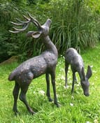 Stag and Doe Garden Ornament Original