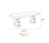 Straight Plain Stone Garden Bench Dimensions Diagram