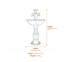 Floral Tiered Solar Water Feature Dimensions Diagram