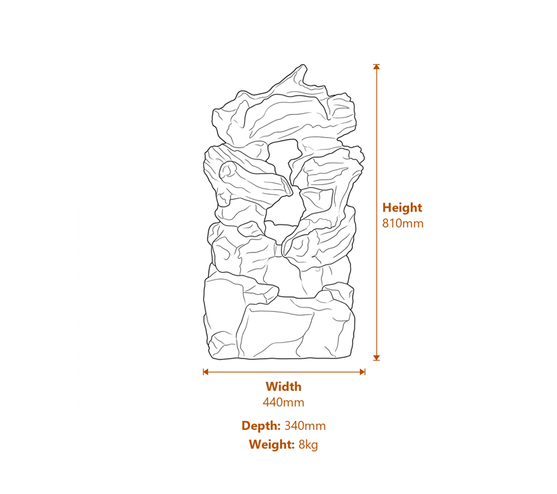Solar Garden Fountains Dimensions Diagram