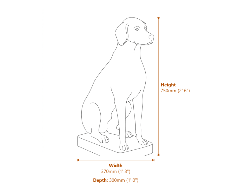 Dog Garden Ornaments Dimensions Diagram