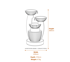 Grecian Bowls Solar Water Feature Dimensions Diagram