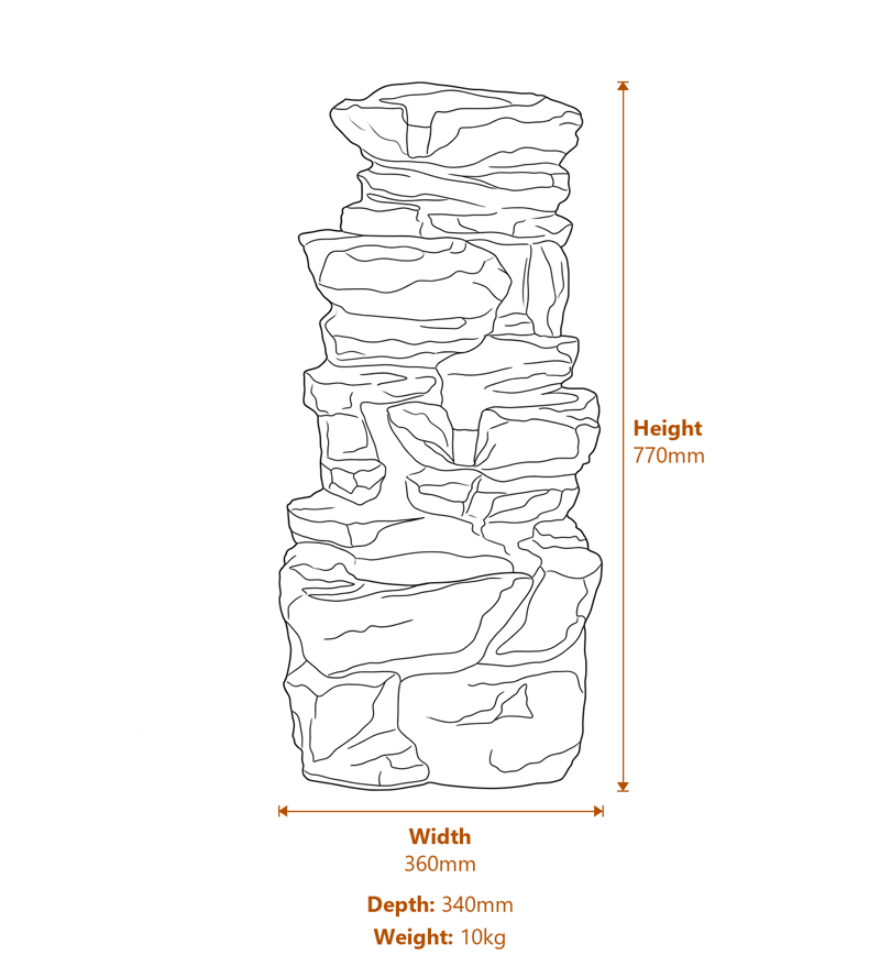 Solar Garden Fountains Dimensions Diagram