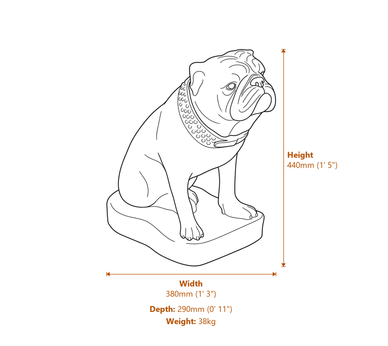Dog Garden Ornaments Dimensions Diagram