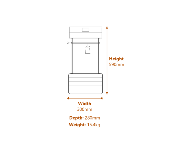 Wishing Well Solar Water Feature Dimensions Diagram