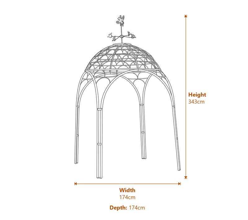 Metal Gazebos Dimensions Diagram