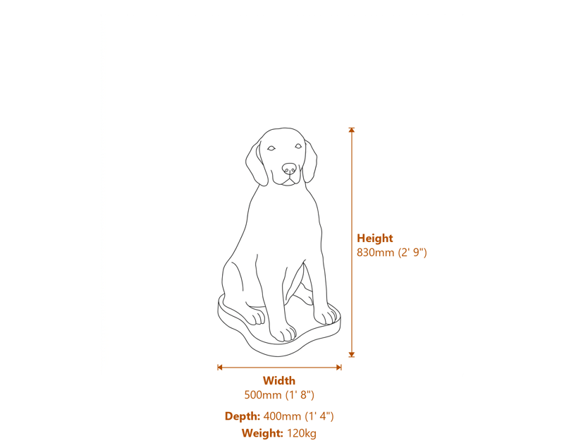 Dog Garden Ornaments Dimensions Diagram