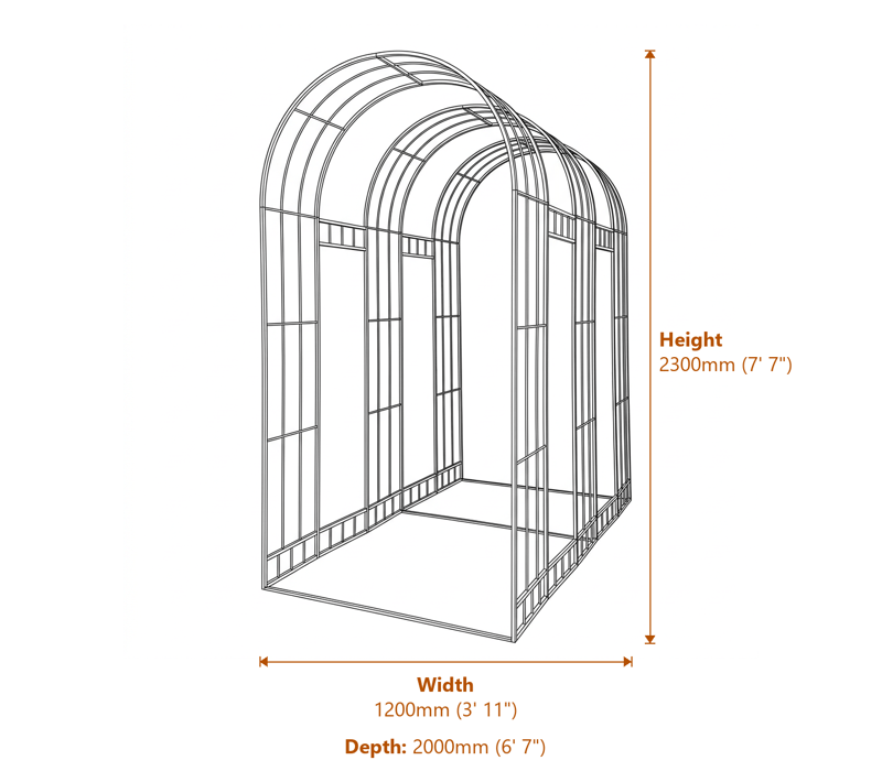 Garden Arches Dimensions Diagram