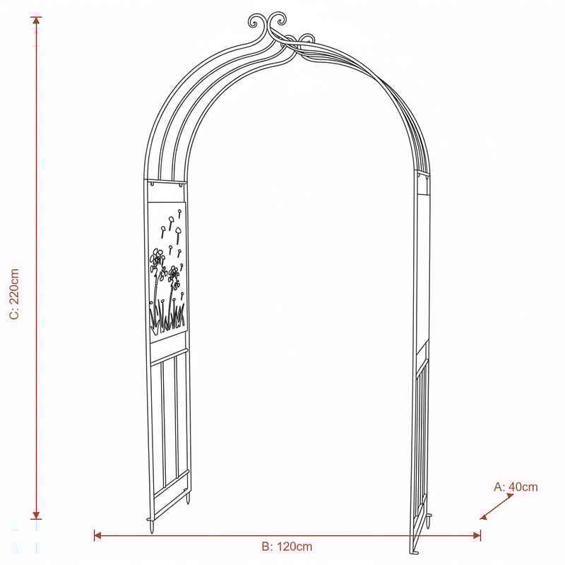 Garden Arches Dimensions Diagram