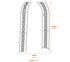Streamline Moderne Metal Garden Arch in Umber Dimensions Diagram
