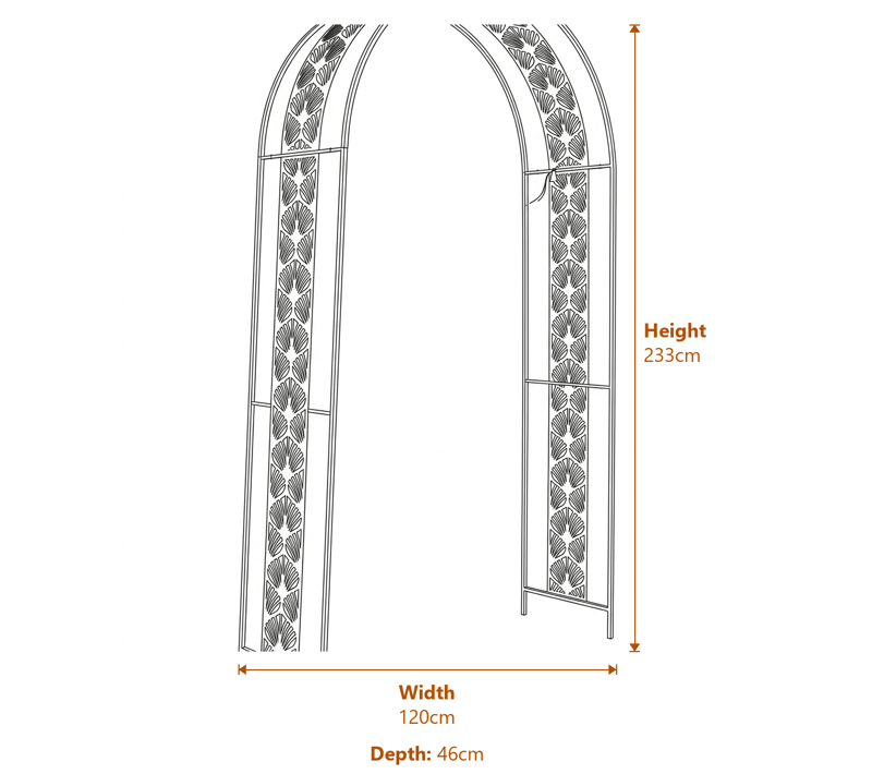 Garden Arches Dimensions Diagram