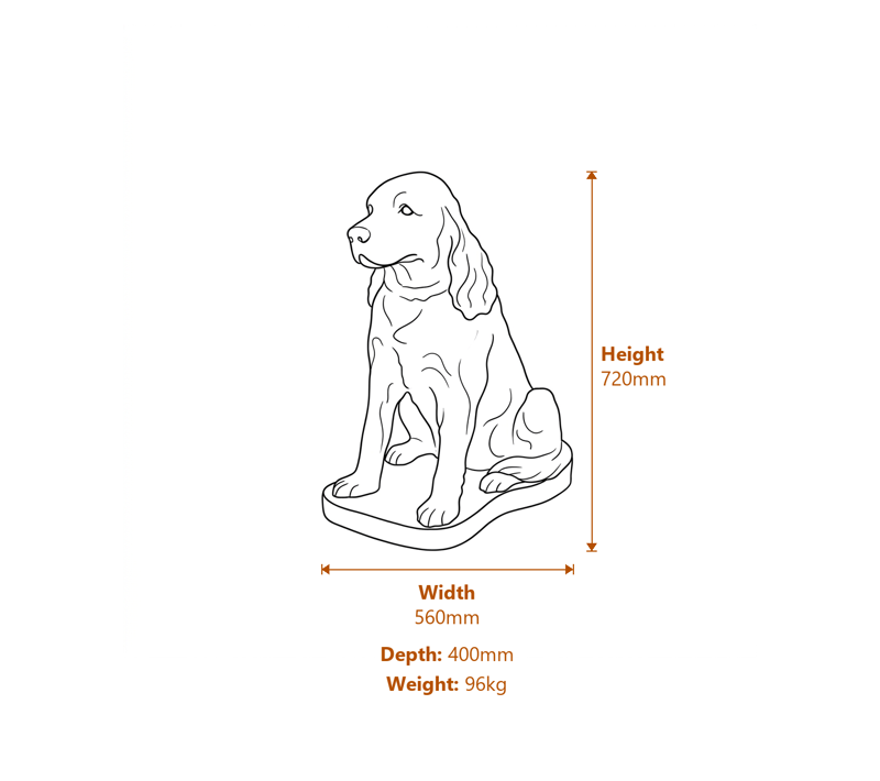 Dog Garden Ornaments Dimensions Diagram