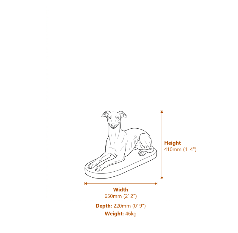 Dog Garden Ornaments Dimensions Diagram