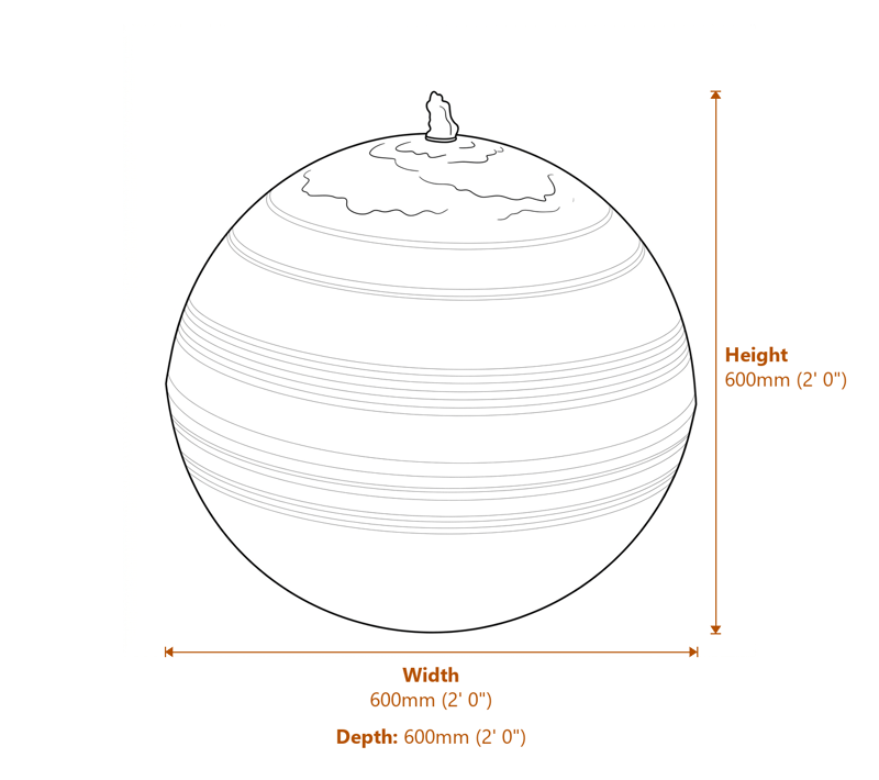 Garden Fountains Dimensions Diagram
