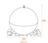 Corten Steel Sphere Water Feature 80cm Dimensions Diagram