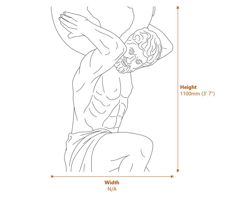 Clasic Garden Statues Dimensions Diagram