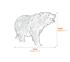 Bear Cub Metal Garden Ornament Dimensions Diagram
