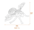 Bumble Bee Metal Garden Ornament Dimensions Diagram