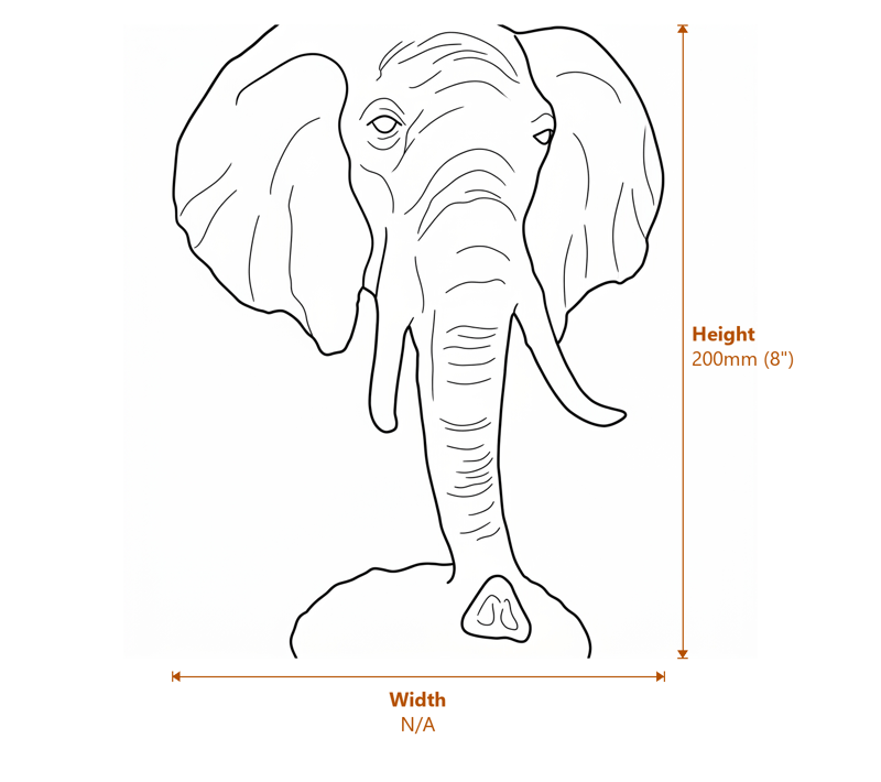 African Animal Garden Ornaments Dimensions Diagram