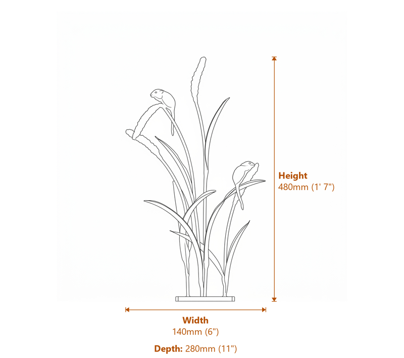 Animal Garden Ornaments Dimensions Diagram