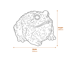 Bull Frog Fountain Metal Garden Ornament Dimensions Diagram