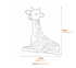 Baby Giraffe Metal Garden Ornament Dimensions Diagram