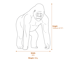 Gorilla Metal Garden Ornament Dimensions Diagram