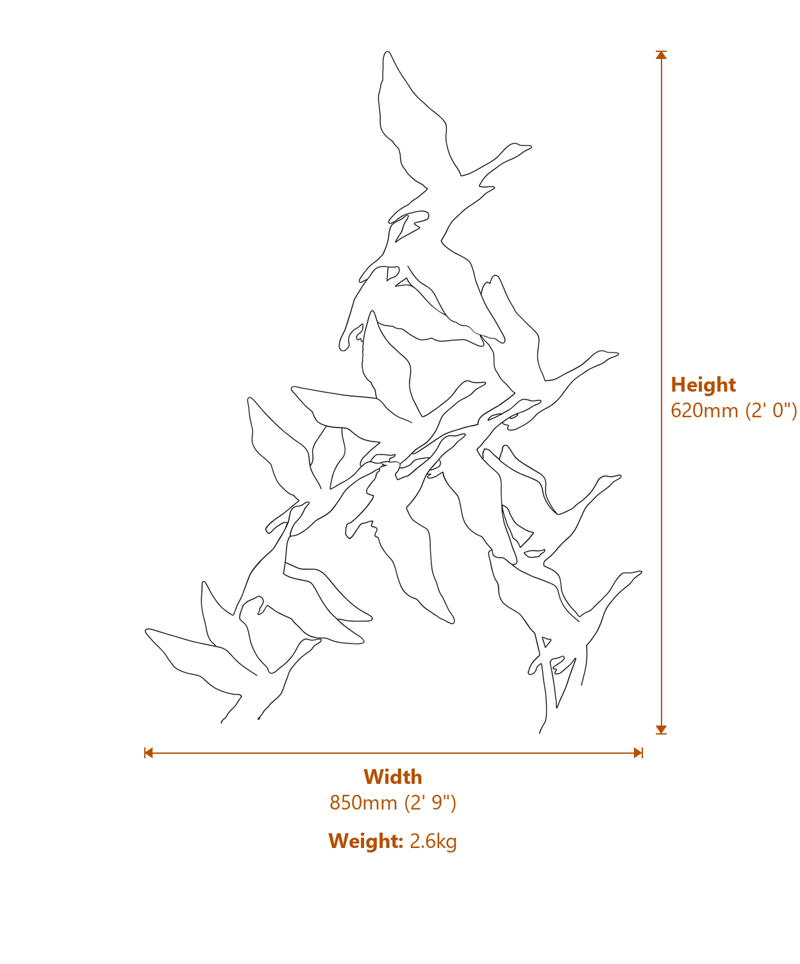 Bird Garden Ornaments Dimensions Diagram