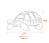 Large Tortoise Metal Garden Ornament Dimensions Diagram