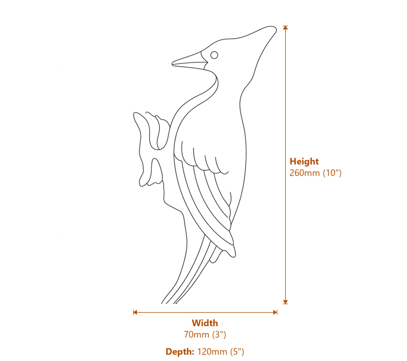 Bird Garden Ornaments Dimensions Diagram