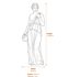 Hebe Goddess Large Garden Statue in White Dimensions Diagram