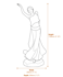 Poppy Garden Statue in White Dimensions Diagram