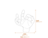 OK Hands Garden Statue Dimensions Diagram