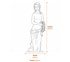 Isobelle Garden Statue in White Dimensions Diagram