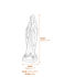 Mary Garden Statue in White Dimensions Diagram
